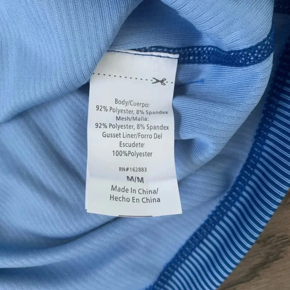 Nautica‎ Competition Ribbed Crop Top + Biker Short Set - Size M - Blue - NWT - Picture 9 of 11